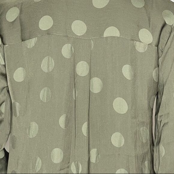NWT Madewell Jacquard Dot Pajama Shirt Green Top Blouse Button Up S - Picture 5 of 6